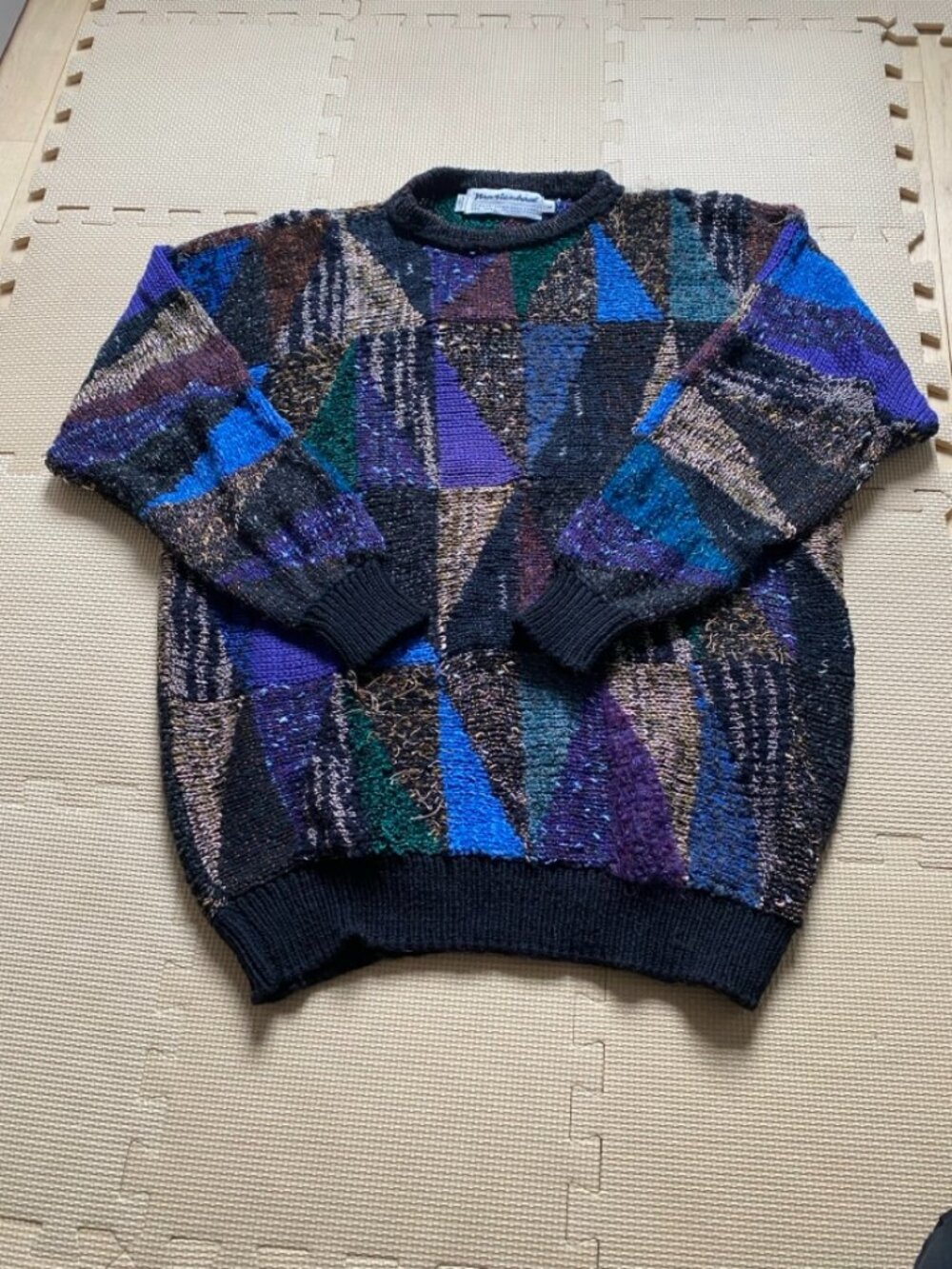 Vintage Marienbad Geometric Wool Blend Sweater Size L